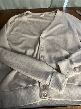 VTG ARNOLD PALMER V-Neck Button Cardigan Sweater - Light Beige LARGE